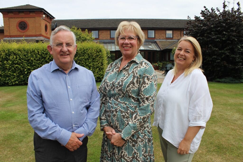 David Ireland, CEO of Francis House, Jane Kempler the new Chair of Francis House and Sharon Doodson, Director of Care
