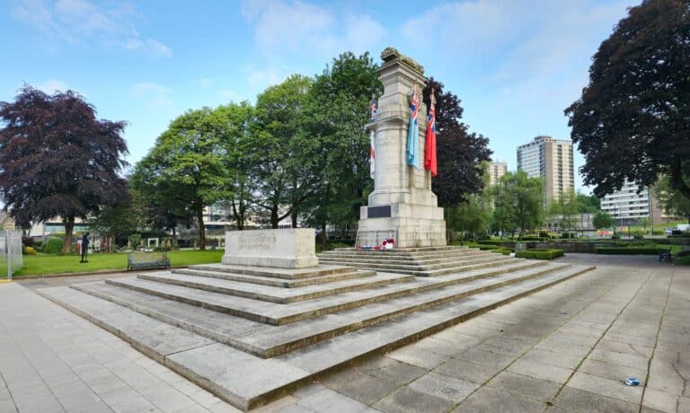 Two teens arrested following damage to Rochdale Cenotaph