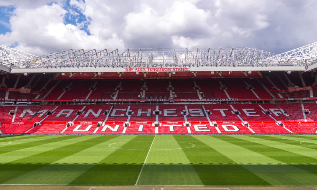 A man has been arrested in relation to tragedy chanting at Old Trafford on Sunday.