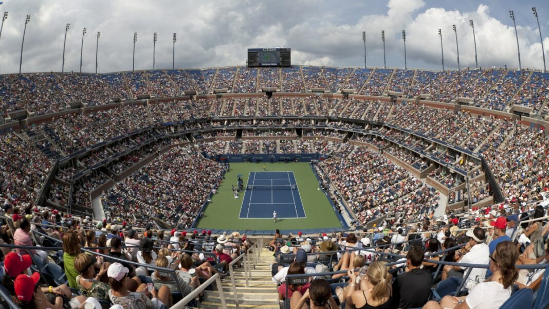 The Arthur Ashe Stadium at the US Open tennis