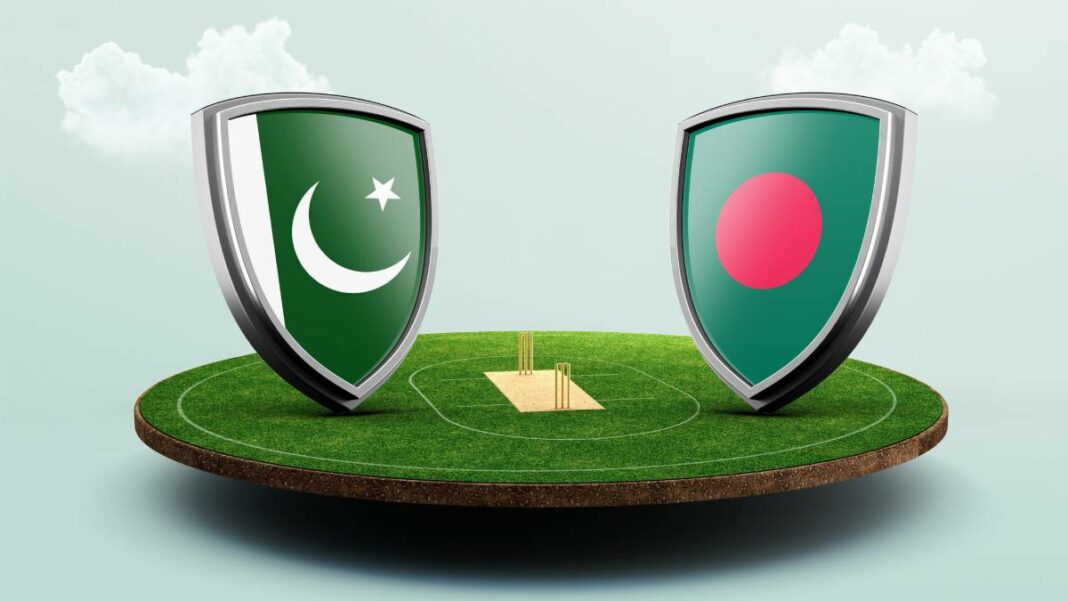 Pakistan vs Bangladesh flag logos for ICC Champions Trophy cricket