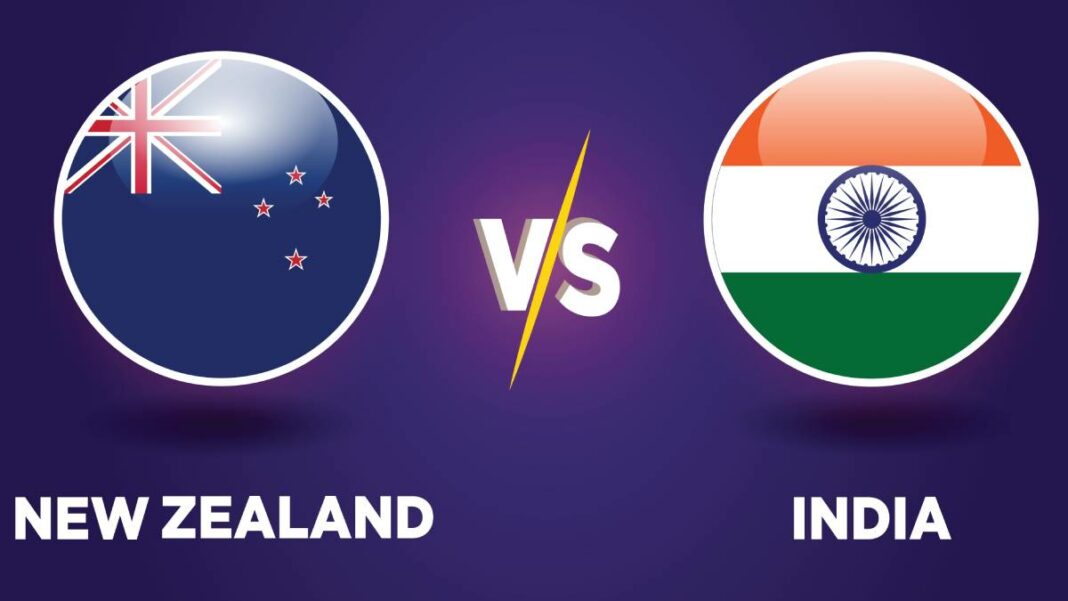 India vs New Zealand cricket flags, logos and banners